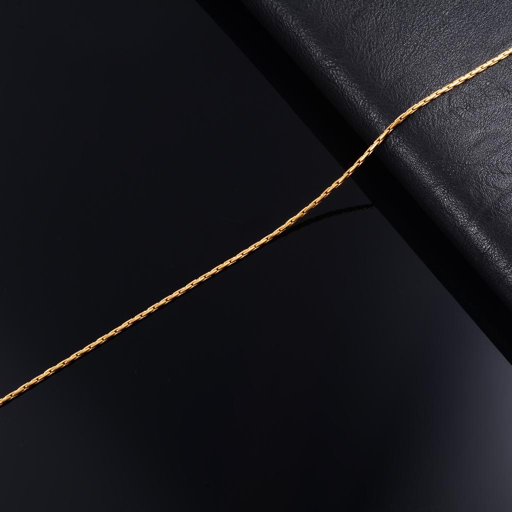 Gold Color Plated Thin Necklace Link Cable Chain 316L Stainless Steel Jewelry Accessories On Neck for Women Ladies Choker Gift