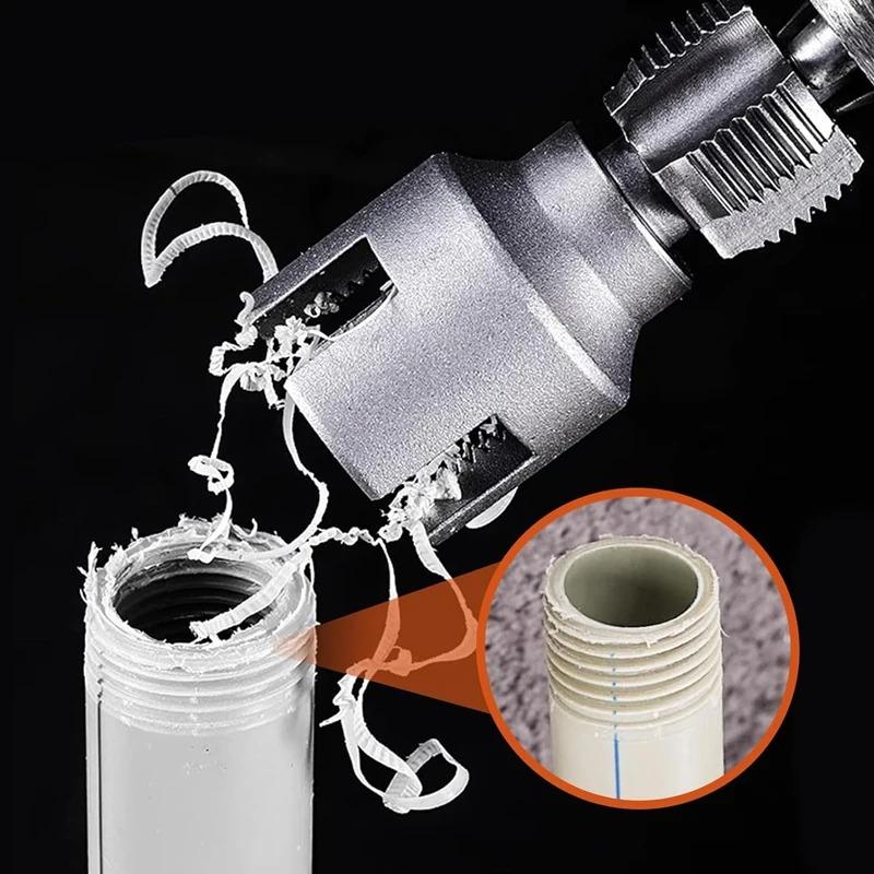 Electric Drill Compatible Water Pipe Threading Tool  Multifunctional Screw Extractor Kit 4/6 Points Threader Thread Repair Extractor Remover Broken