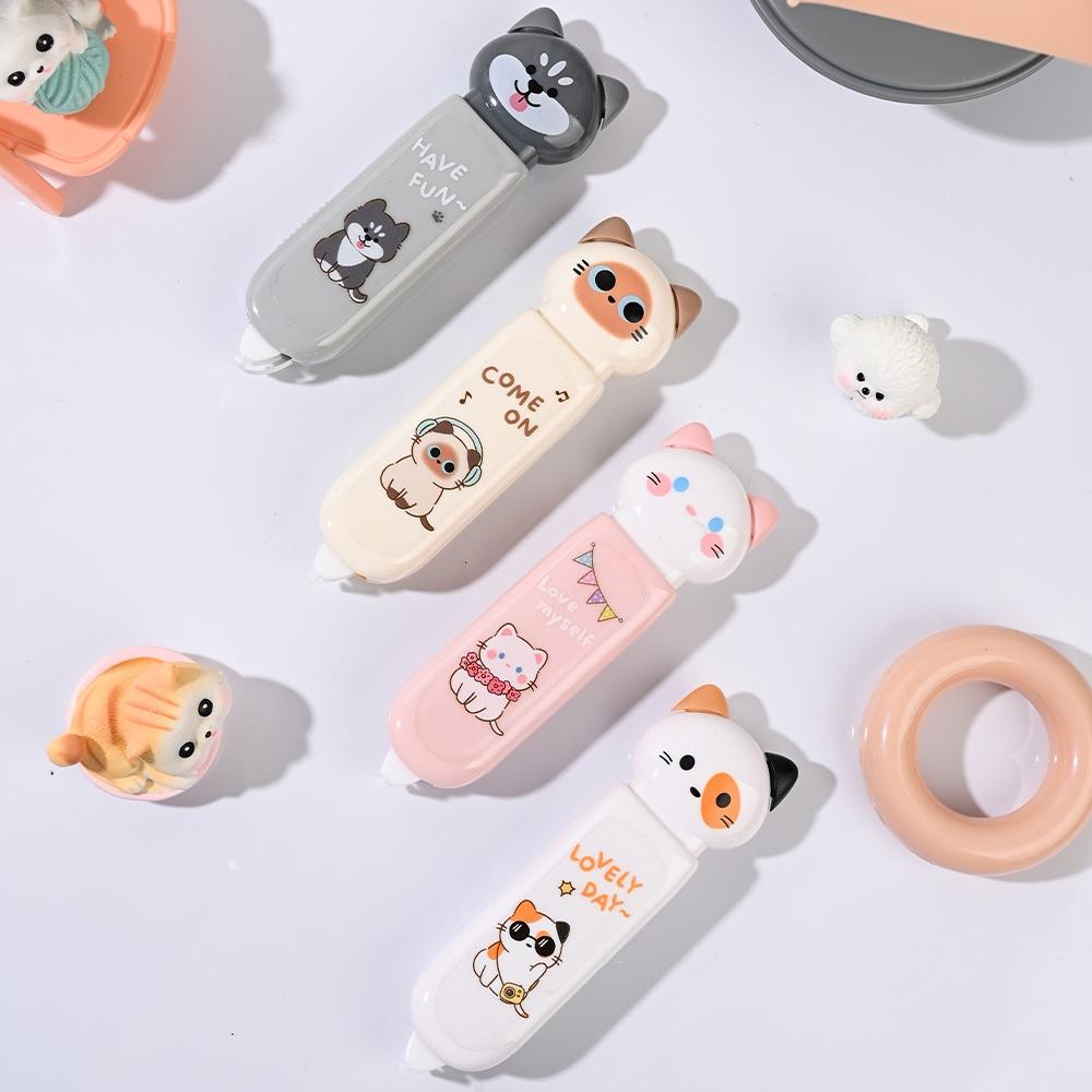 1/4pcs Lovely Cat Correction Tape Cute Cartoon Kitty Press Function Correcting Tapes Office School