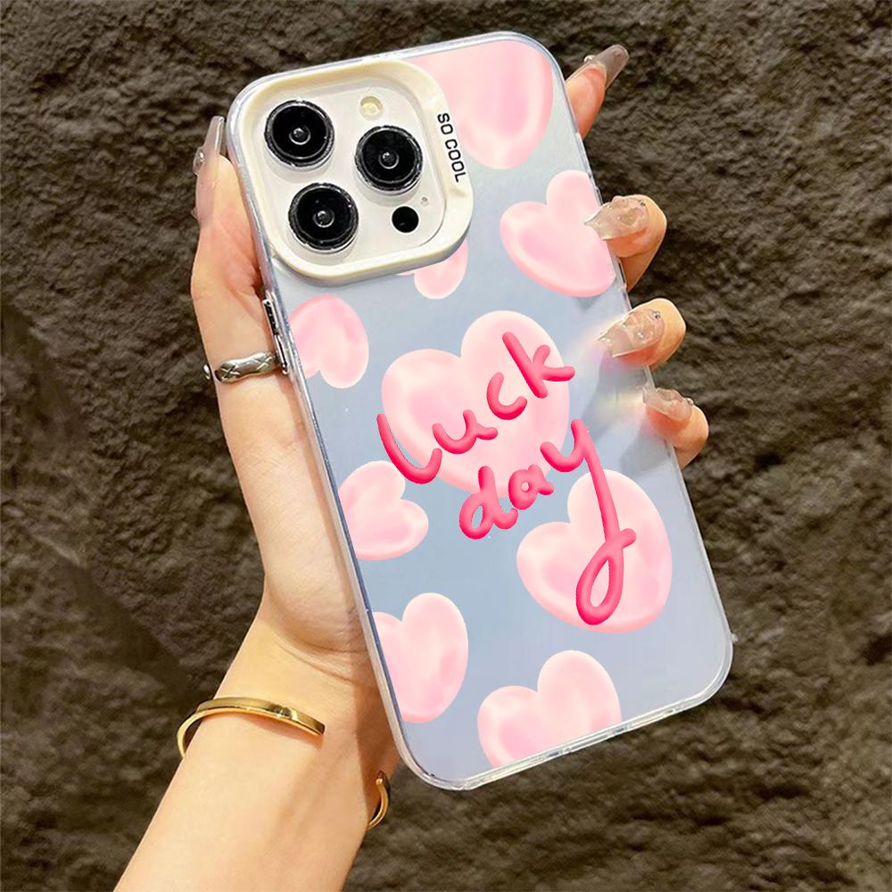 Luxury Love Heart Silver Phone Case For Samsung Galaxy S25 S24 Ultra S23 S22 FE S21 S20 Ultra Plus FE A25 A35 A55 5G Cover