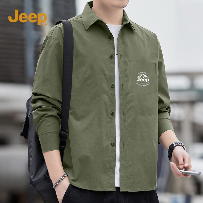 JEEP Men s Spring Faux Cotton Cardigan Shirt 2XL