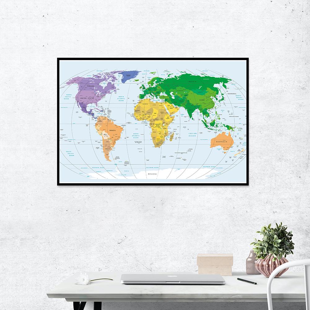 Wall Map Theme Series Background Cloth World Map Poster Wall Decor School Travel Supplies