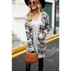 Autumn and Winter Slimming Rhombus Large Size Sweater Long Coat
