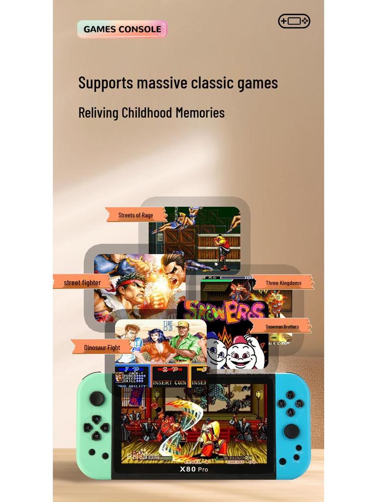 X80 Pro Handheld 7-Inch HD Arcade Emulator