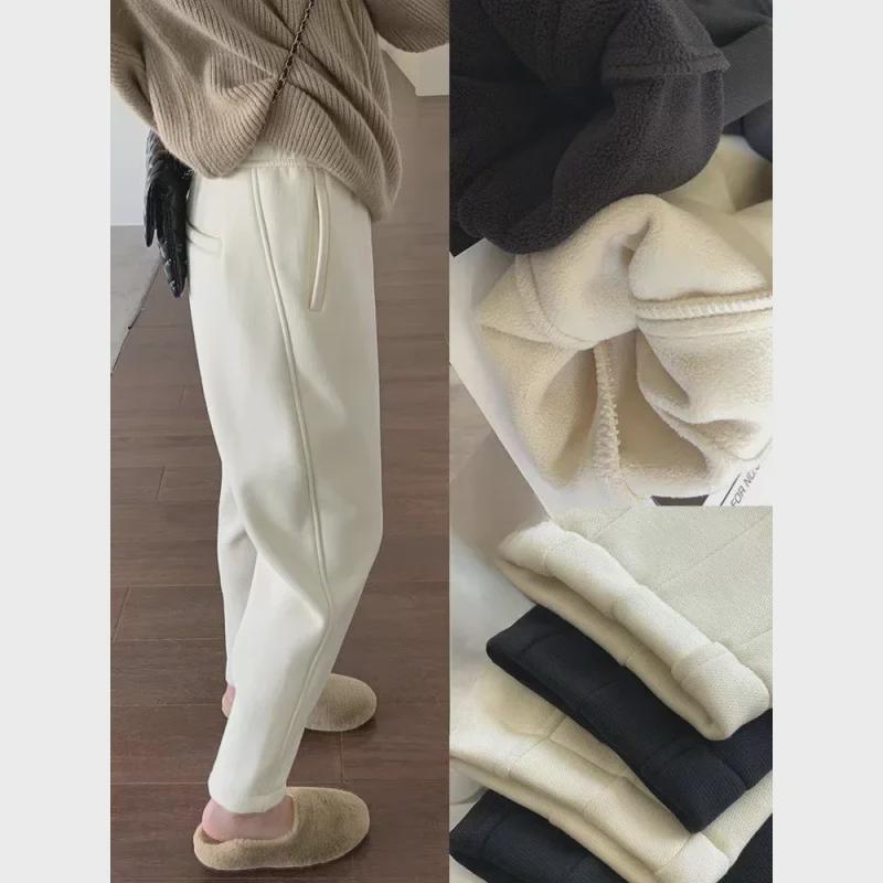 Beige High-Waist Slim Carrot Pants for Women - Autumn/Winter 2025 Collection