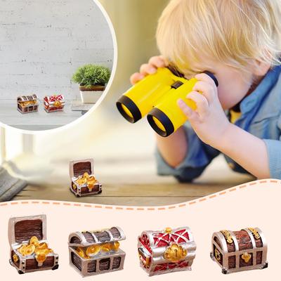 Pirate Gold Gold Coin Treasure Chest Gift Aquarium Miniature Resin Cartoon Mediterranean Ornaments