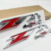 2X  For Silverado Sierra 3D Z71 4x4 Emblems Fender Door Side Badges Chrome Red