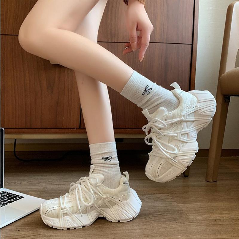 Paris platform color matching strap dad shoes women's autumn new small height increase casual sports shoes