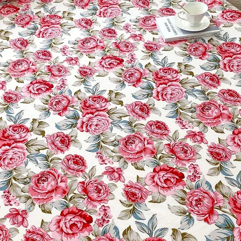 Red Flower Printed Flat Bed Sheets for Double Bed Single/Queen/King Reactive Printed Top Sheets for Beds Sabanas Cama 150x200