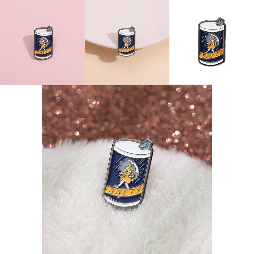 Fun Quirky And Alloy Brooch Of Cartoon Umbrella Girl With Distinctive Style Letter