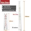 Wenzhiwu Aluminum Alloy 3-Section Telescopic Folding Ladder