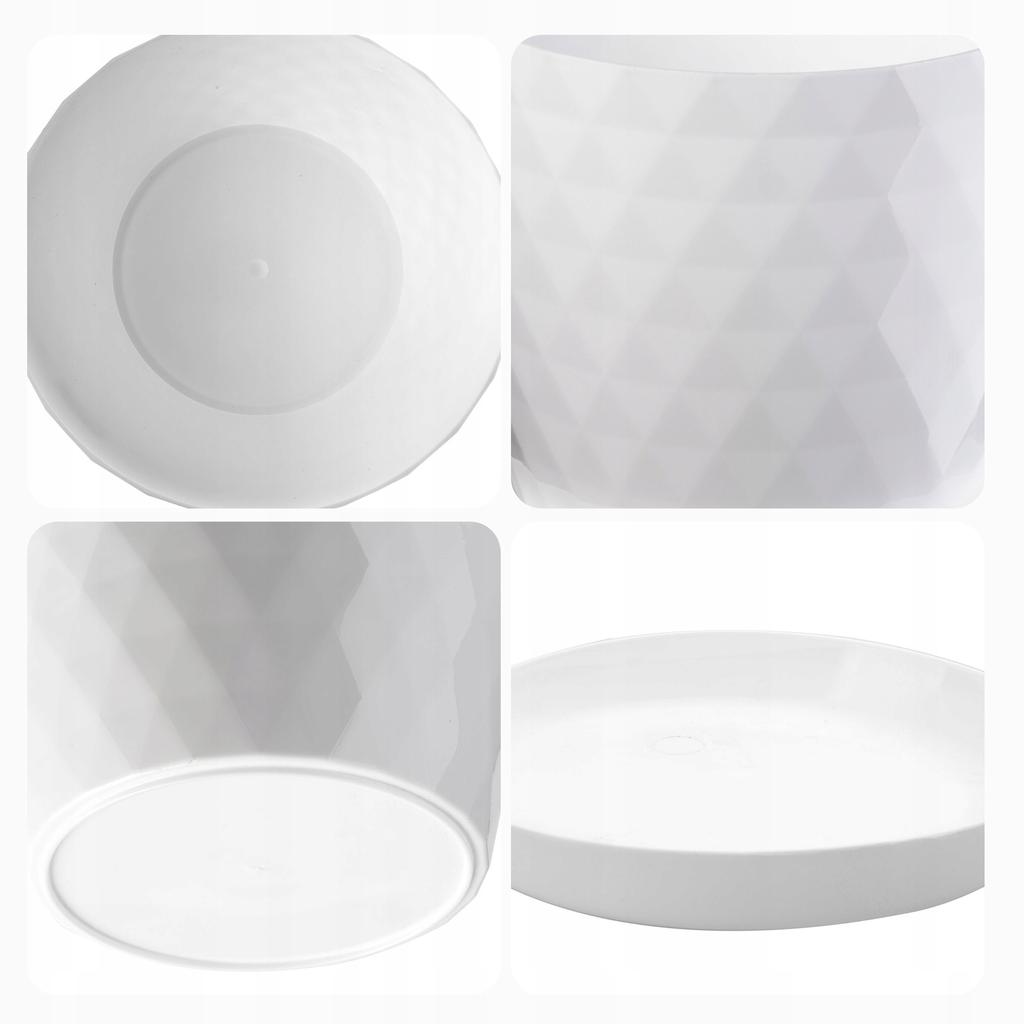 KADAX Doniczka + Podstawka Biała Zestaw 25+30cm