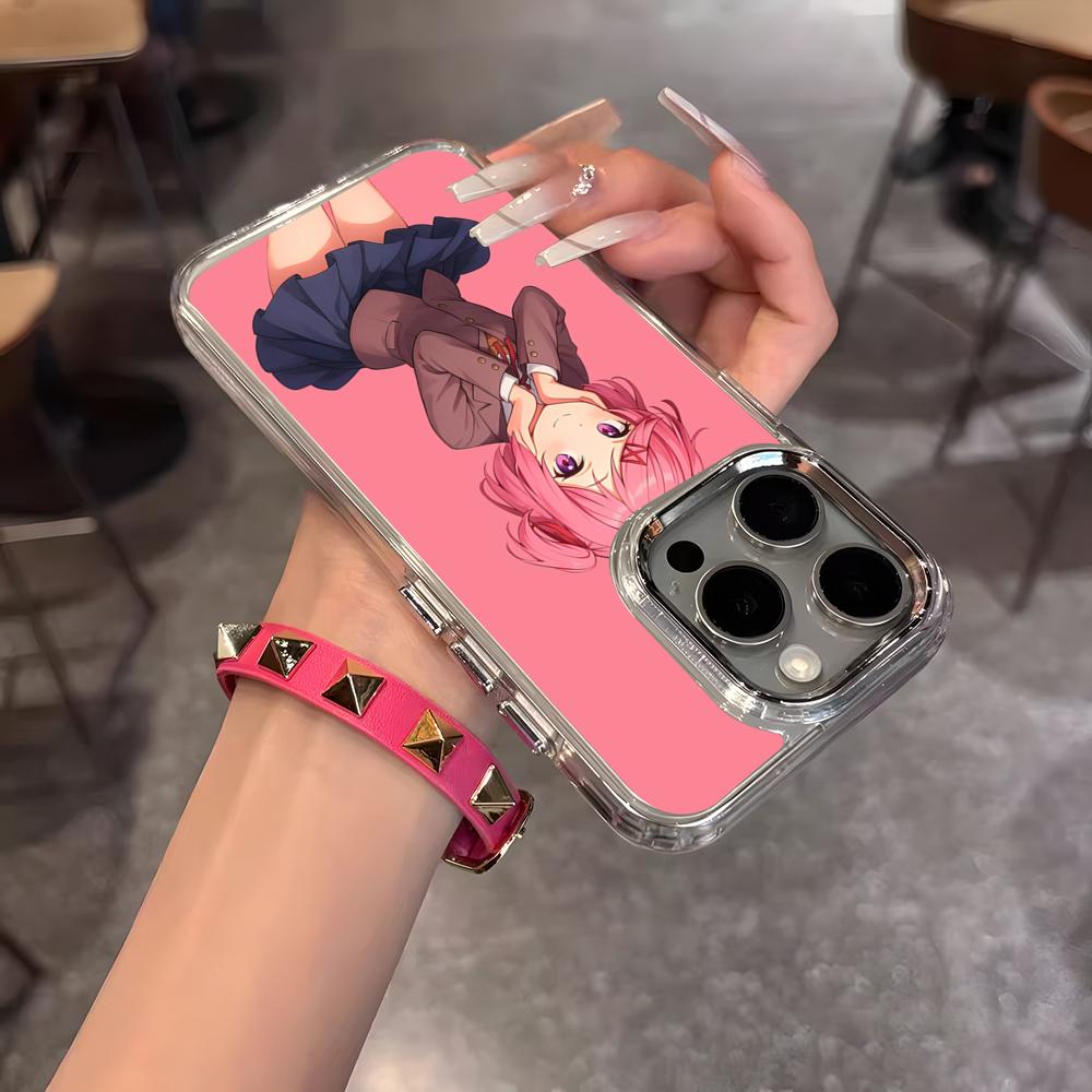 Cartoon Character Natsuki Phone Case For IPhone 17 Air 16 15 14 13 12 11 Pro Pro Max Plus Transparent Soft Cover