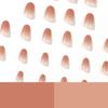 24pcs Manicure DIY Press on Nails Gradient Pink False Nails Short Round French