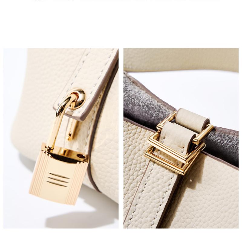 Bucket Bag Vegetable Basket Women's Bag Leather Handbag Mommy Bag Bridal Wedding Bag Premium Sense