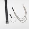 Versatile Minimalist Black Pu Buckle Belt With Chain And Ring For Adults Young