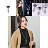 Stylish Womens Fox Charm Sweater Chain Necklace With Sparkling Crystal Accents And Alloy Material