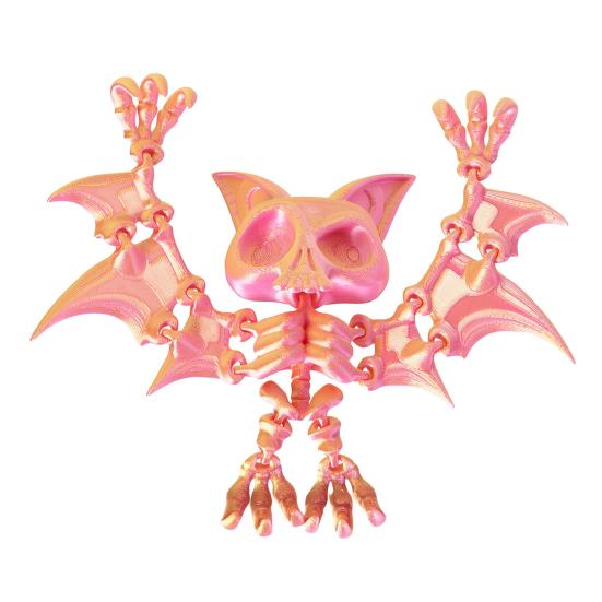 3D-gedruckte hängende Fledermausfigur mit beweglichen Gelenken, Fledermausfigur, artikuliertes Fledermausmodell