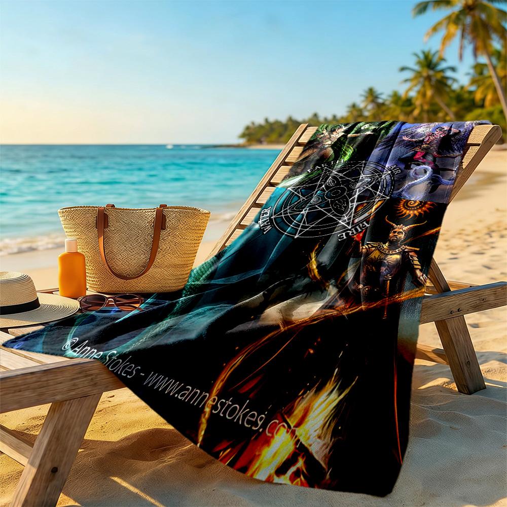 Gothic Style Beach Towel High Absorbency & Quick-Dry Comfortable Lightweight Suitable for Swimming, Gym, Camping, Yoga Vacation