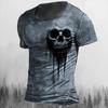 Pánská trička Léto 3d Vintage Horror Lebka Top Hip Hop Rock Streetwear Výstřih do O Tričko s krátkým rukávem Tričko nadměrné velikosti Pánské oblečení