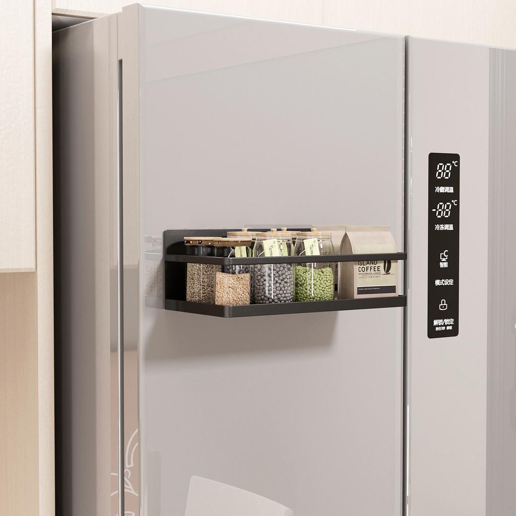 Magnetic Spice Rack Organizer Refrigerator Spice Rack Single Tier Fridge Spice Storage Shelf Kitchen Space Saver