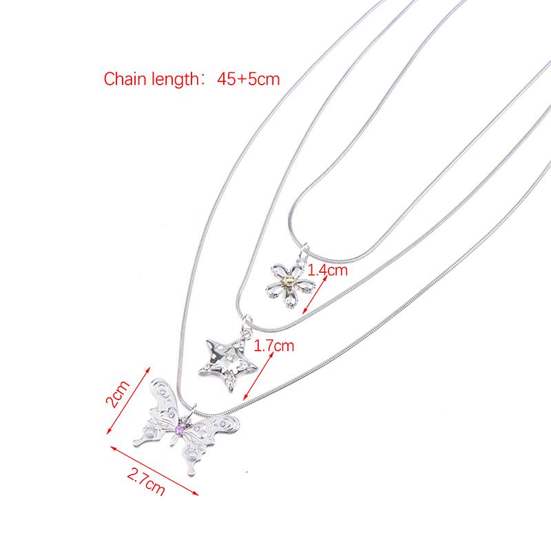

Korean Y2K Sweet Cool Flower Star Butterfly Pendant Necklaces For Women Vintage Elegant Snake Chains Necklace Jewelry