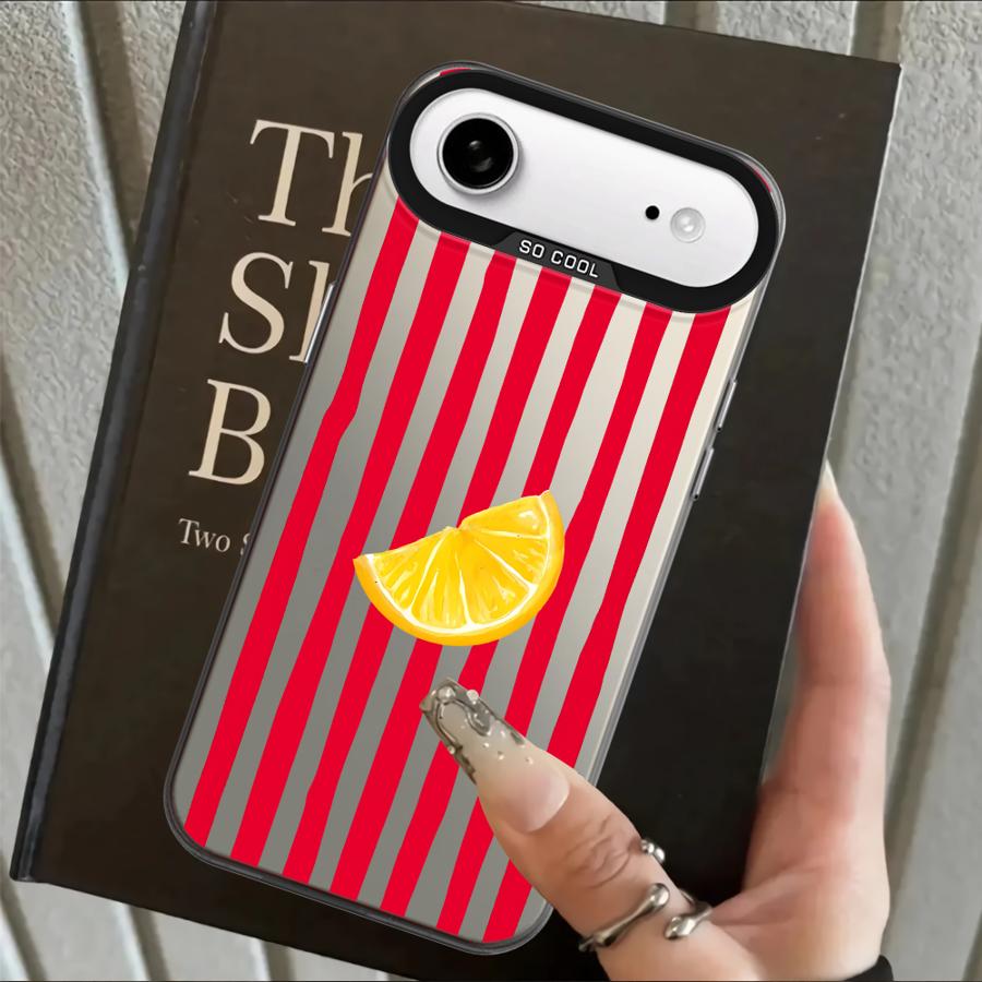 Lemon Cool Stripe Pattern Back Phone Cover Case for iPhone 17 Pro Max XS 15 Plus 14 16 13 Pro Air XR 11 12
