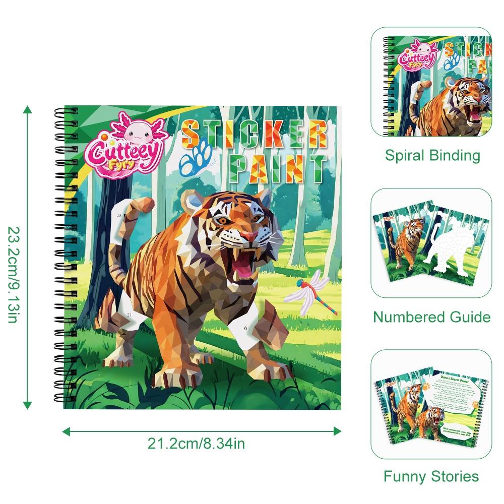 1PCS Children s Stickers Book Dinosaur Sticker By Number Montessori Early Educational Toy For Toddlers Sticker Puzzle Book