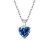 3Pieces Elegant Heart Shaped Cubic Zirconia Jewelry Set Necklace Earrings Ring Lightweight Accessories for Women