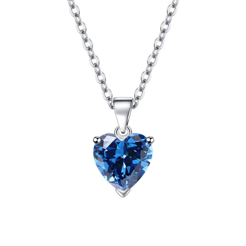 3Pieces Elegant Heart Shaped Cubic Zirconia Jewelry Set Necklace Earrings Ring Lightweight Accessories for Women