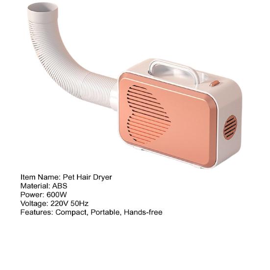 600W Dog Hair Dryer High Velocity Dog Blower Grooming Dryer with Heater Pet Hair Force Dryer for Small Cats Dogs