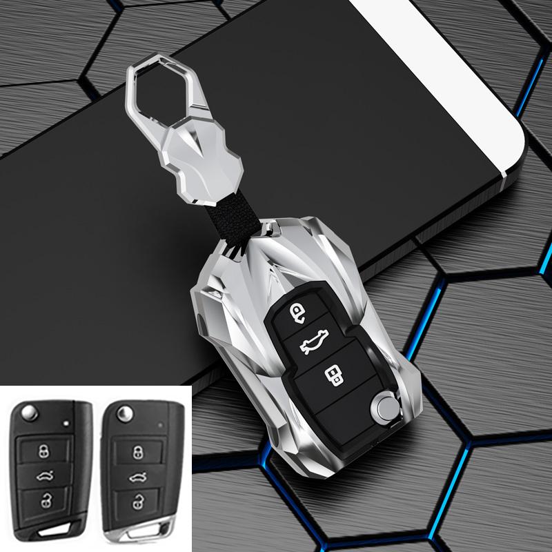 Zinc Car Key Case Car Key Full Cover Protection Bag For Vw Volkswagen Polo Tiguan Passat Golf Jetta Lavida Skoda Octavia
