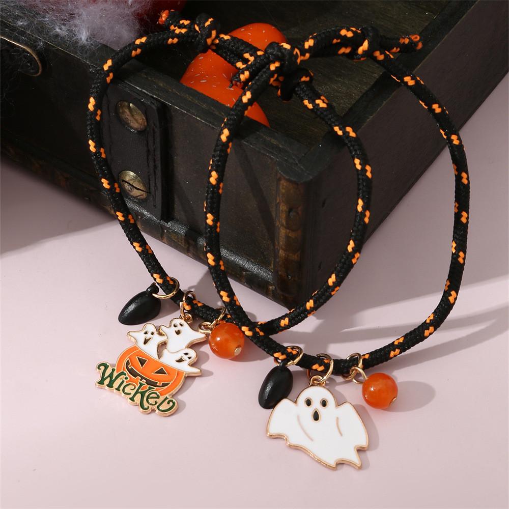 Halloween Ghost Pumpkin Charm Bracelets For Women With Magnetic Love Hearts And Adjustable Cord