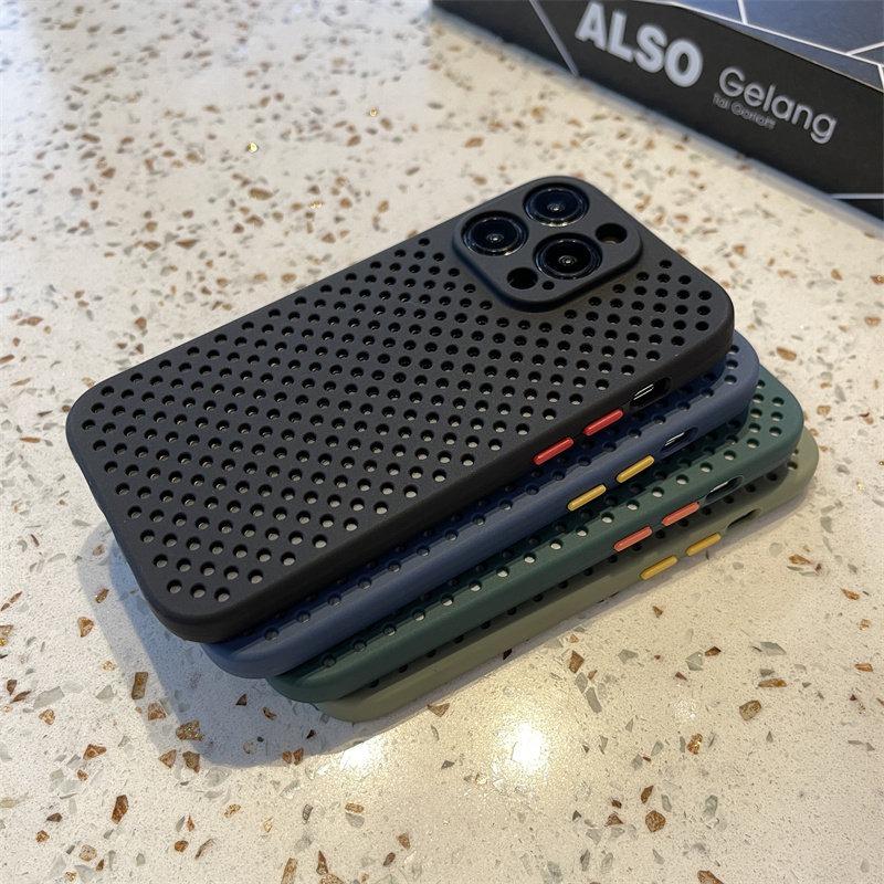 Breathable Cooling Phone Case For iPhone 17 Air 16 E 15 14 Plus 13 12 11 Pro Max Heat Dissipation Soft Silicone Shockproof Cover