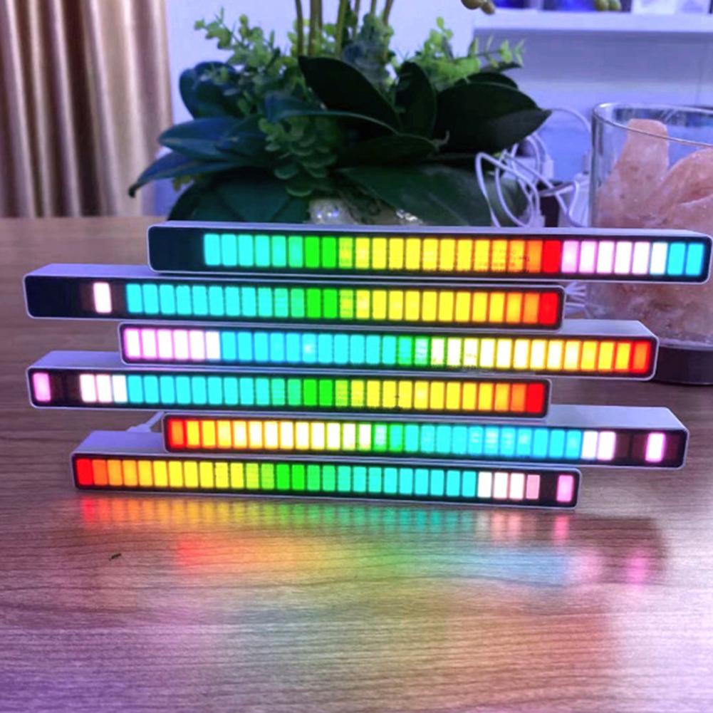 iMICE Colorful Sound Control Light USB/Rechargeable Battery APP Control 32 LED VoiceActivated Pickup Rhythm Strip Light Computer Car