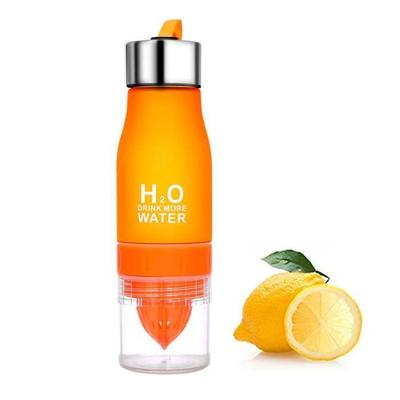 Flasche mit Siebeinsatz - SHOP-STORY - 650 ML - Integrierte Saftpresse - Farbe Orange - Fitness