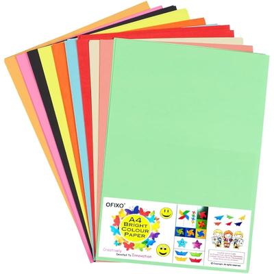 Ofixo A4 Multicolor, Bright, Big/Full Size, Chart/Pastel Sheets, Used In Art And Craft, Collage, Projects, Posters Etc.