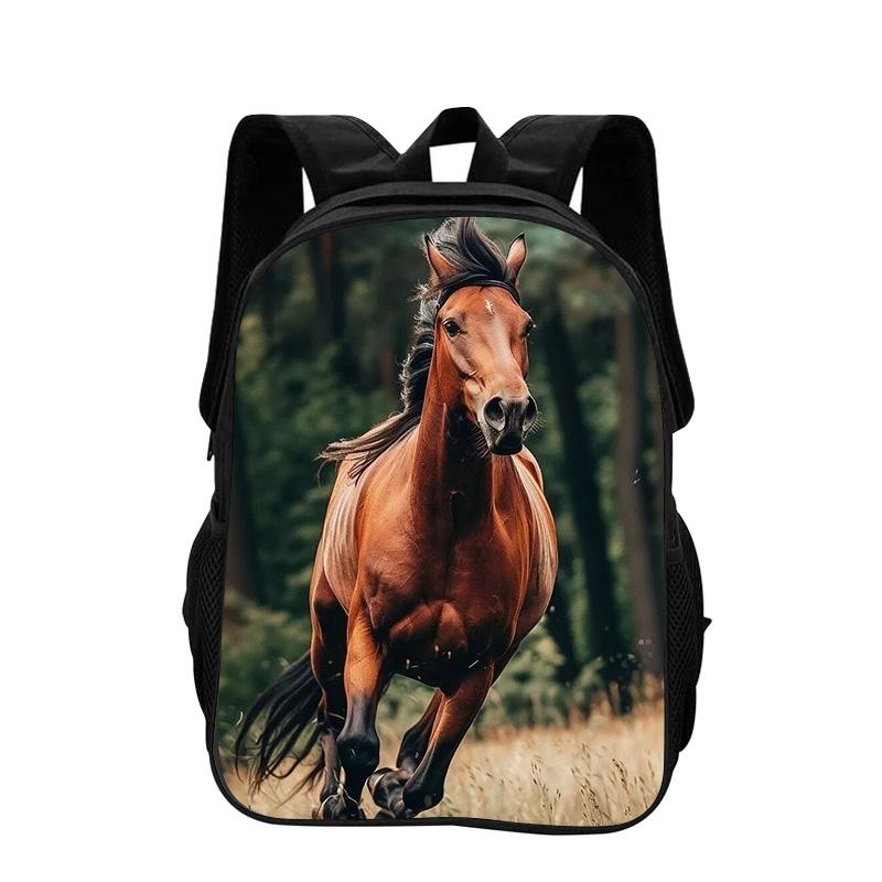 Horse Backpack Animal Horse 3D Printed Large Capacity New Handsome Casual Backpack for Primary and Secondary School Students