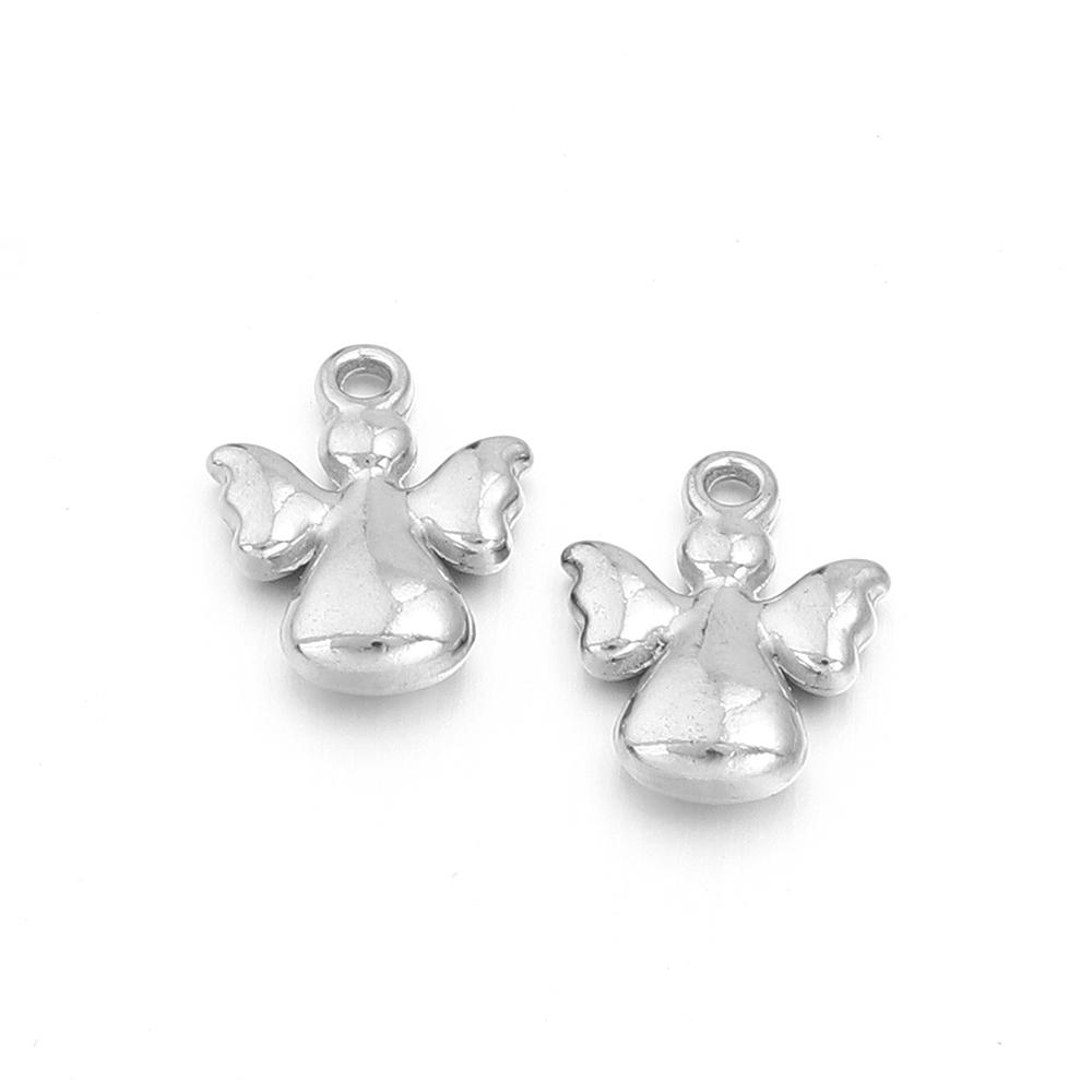 5pcs Stainless Steel Little Angel Charms Gold Steel Color Charms Pendant For Jewelry Making DIY Necklace Pendants Accessories
