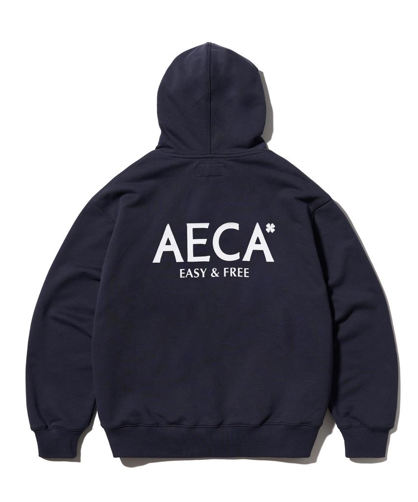 Aeca Aeca Signature Zip Up Hoodie-Navy