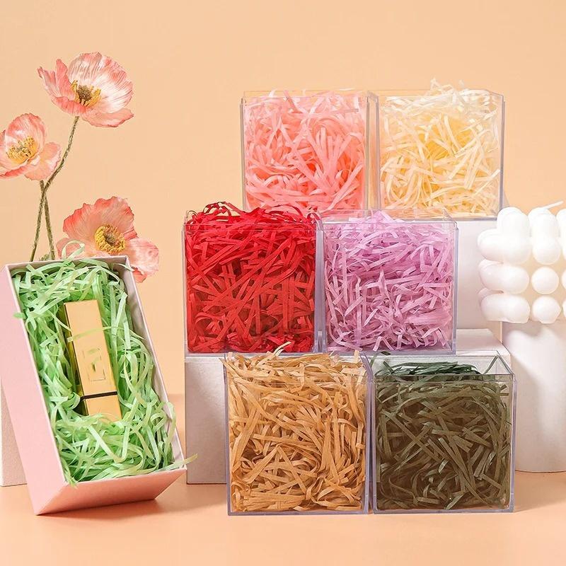 500g/1000g Färgglad Hackad Raffia Fyllning Krusat Papper Färgglad Fyllning för Födelsedagspresentlåda Fest Bröllop Juldekoration