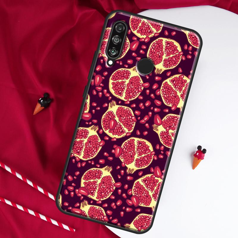 Tropical Pomegranate Pattern For Huawei Nova Y61 Y70 Y90 Y60 Y72 Y91 12s 12i 11i 7i 8i 9 10 SE P60 Pro P30 P40 Lite Case