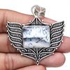 Opal Pendant Gemstone Silver 2.5" Jewelry  Dendritic Handmade Ethnic