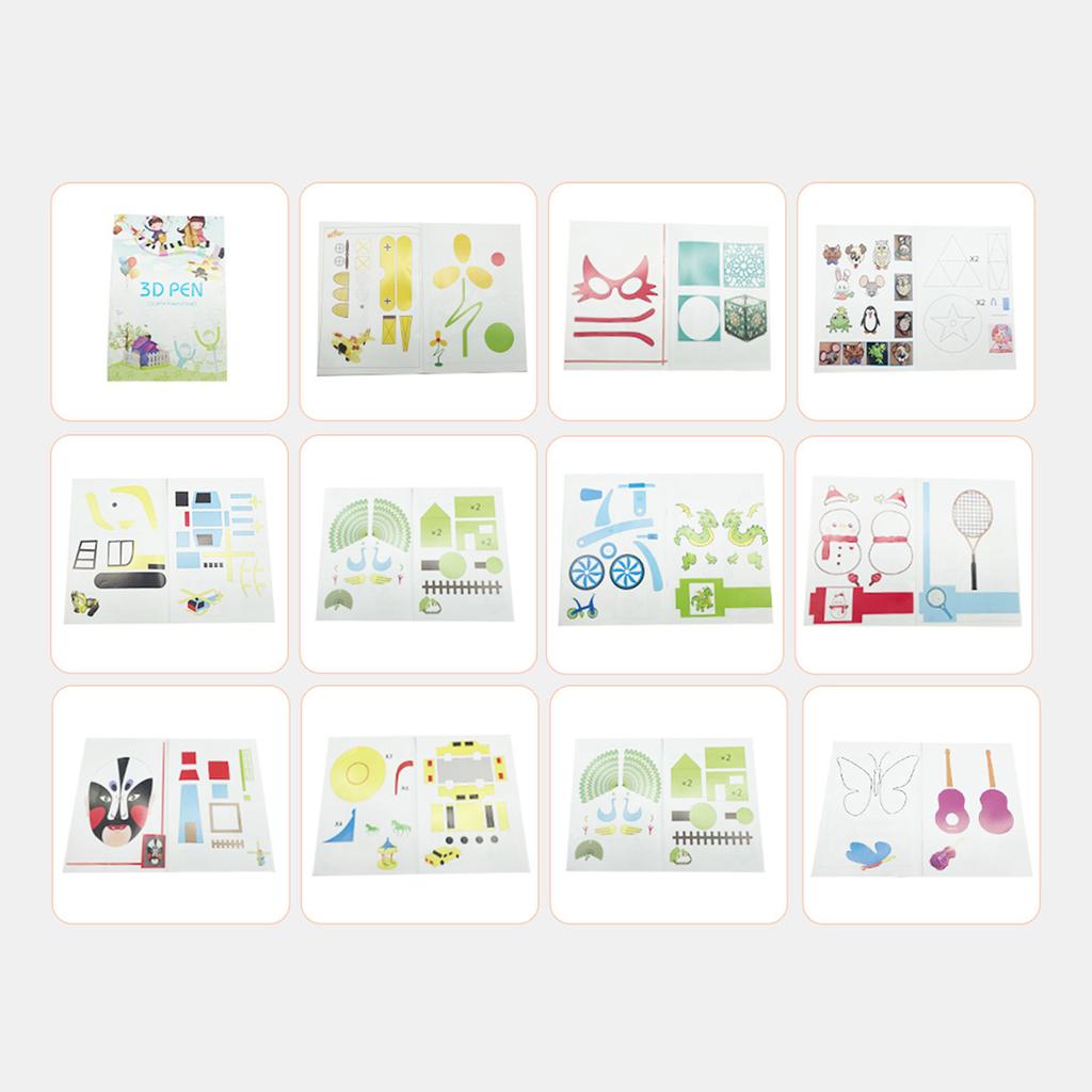 3D Stift Vorlage Buch Für 3D Druck Stift Zeichnung Schablonen 40 Zeichnung Muster Mit einem