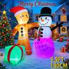 5.9FT LED Inflatable Yard Decor Gingerbread Man Snowman Toy Xmas Home Decorations Ornaments Supplies Gifts Christmas Holiday