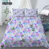 Set Copripiumino Geometrico Misura King Bianco Tonalità Oro Set Biancheria da Letto Bohemien Copripiumino Morbido con Federa Copripiumino Singolo