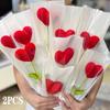 2pcs/3pcs/6pcs  Handmade Knitted Love Bouquet Simulation Bouquet Gift for Friends Valentine's Day Gift