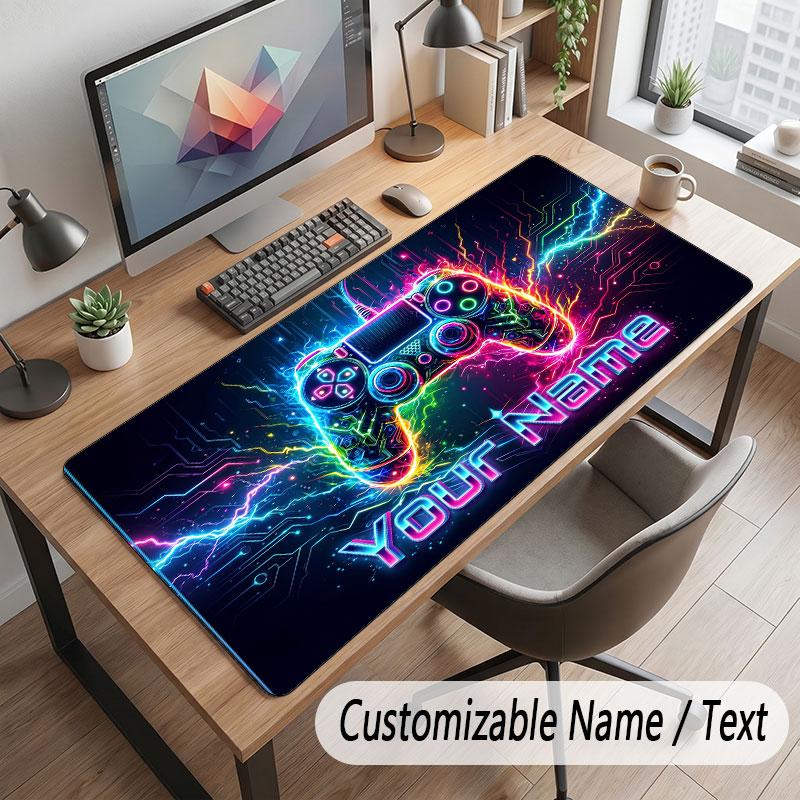 Spielcontroller-Thema Benutzerdefiniertes Mauspads Personalisierter Druck Name Text Schreibtischunterlage Für Home Office Tischdekoration