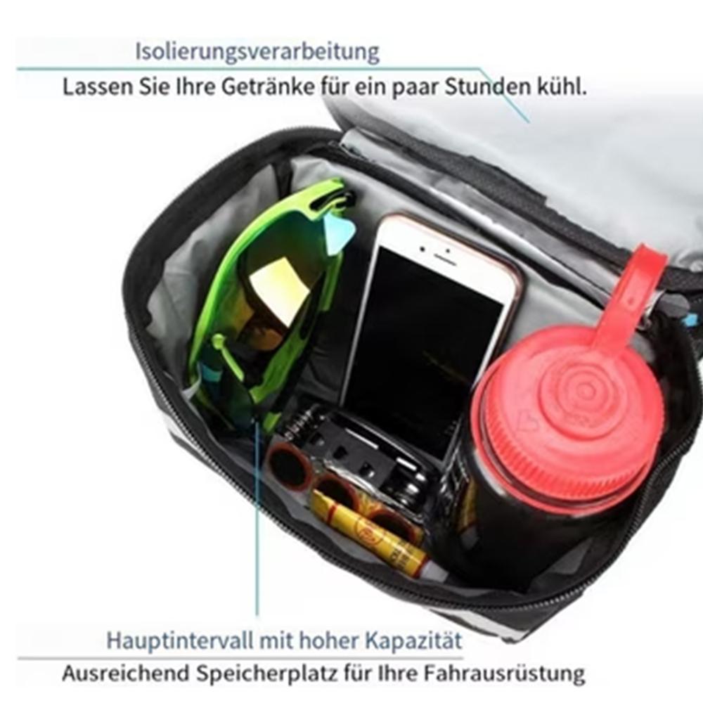 Bicycle Front Handlebar Bag Multifunction Large-capacity Waterproof Outdoor Cycling Phone Mount Bags Reflective Strip Zipper Bag