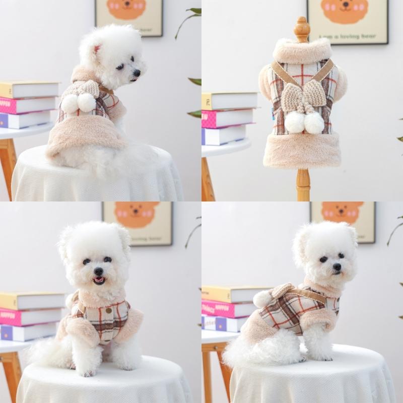 Fleece Lining Warm Dog Coat Small Dog Jackets Puppies Coat with Button Dog Cold Weather Coat Dog Apparels